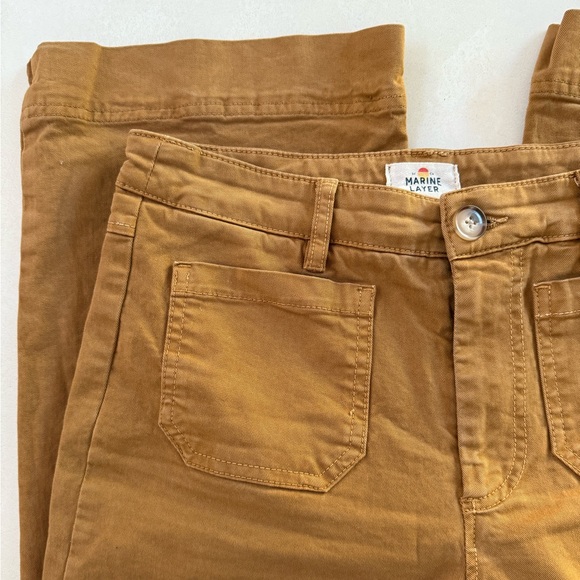 Marine Layer Khaki Tan High Rise Wide Leg Ankle Pants 6 - Picture 2 of 5